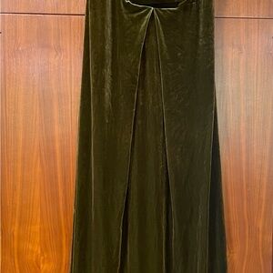 Revelry Olive Maxi A-Line Dress with Slit